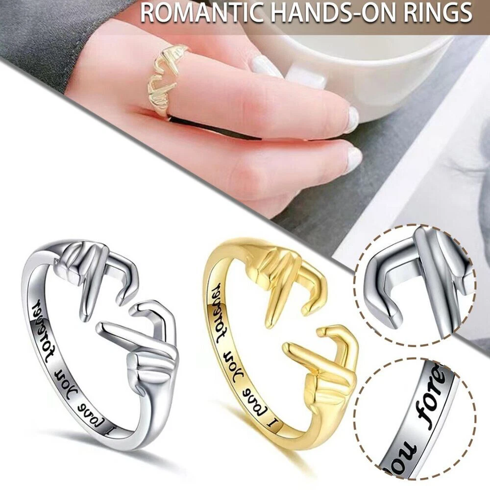 Finger Heart Ring I Love You Forever Ring Women Friend Romantic Wedding Gift NEW