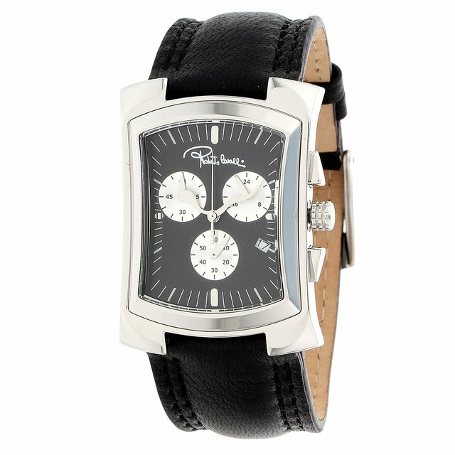 Roberto Cavalli R7251900025 Silver Tomahawk Black Dial Chronograph Mens Watch eBay
