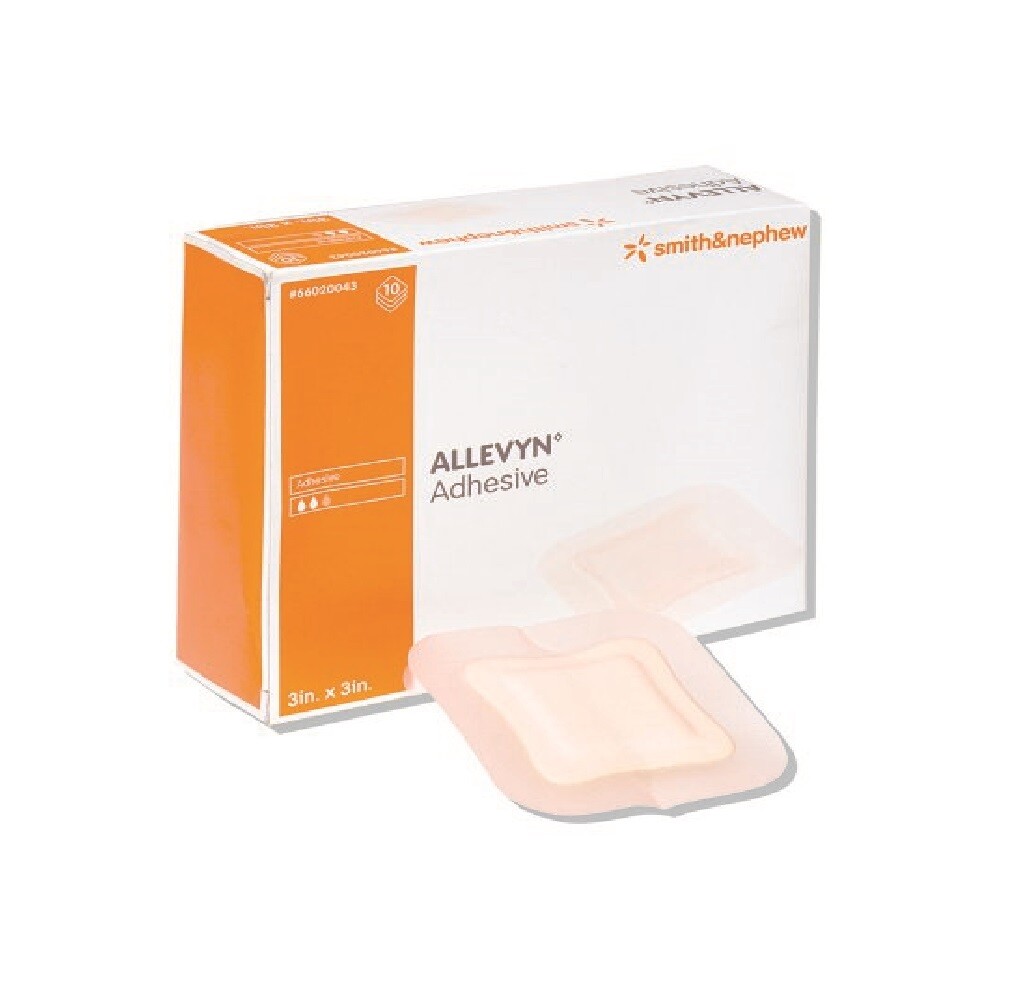 Allevyn Foam Dressing, 5 X 5 Inch Square Adhesive with Border, Case of 40