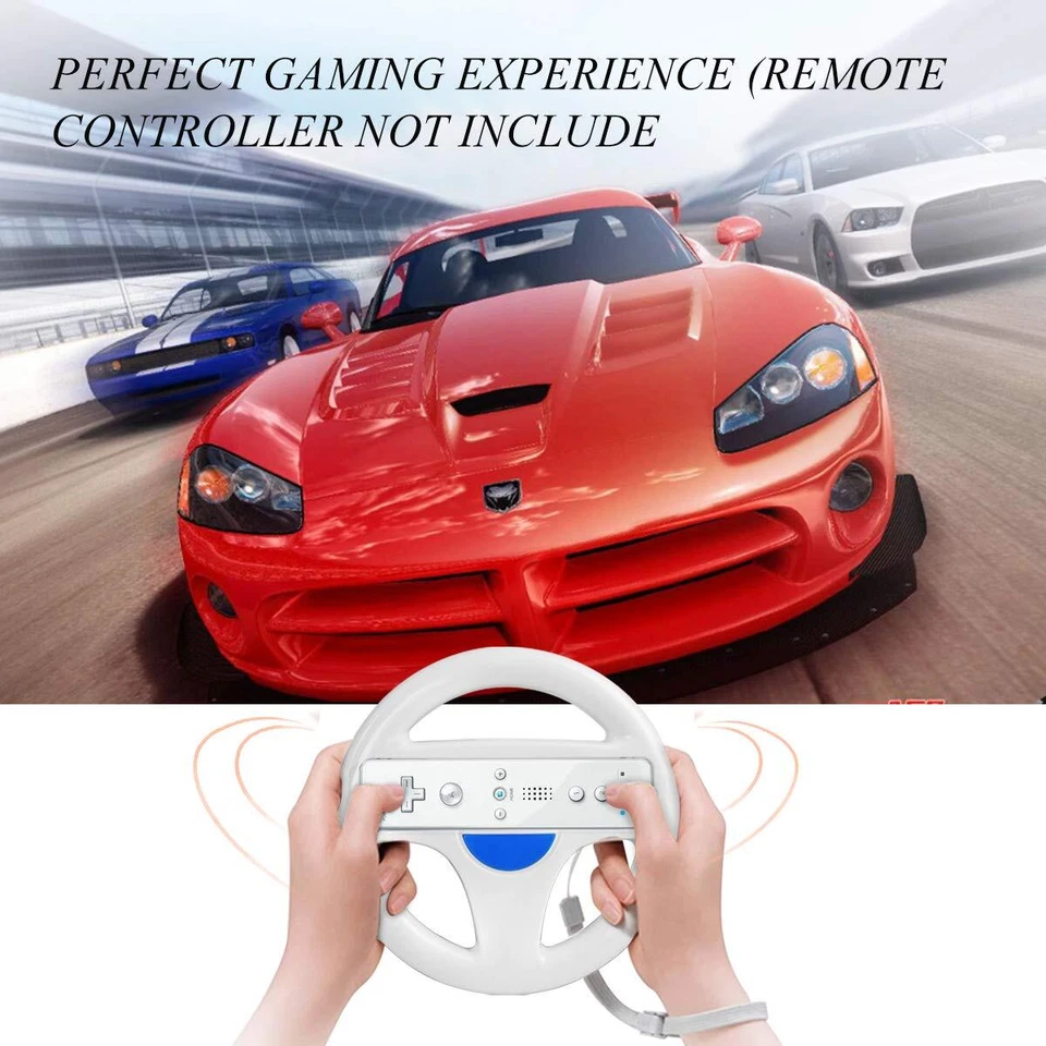 Volante de carreras blanco 2 piezas para mando a distancia Wii juego Mario Kart juego Foto 2 de 4