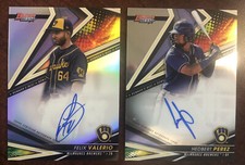 Milwaukee Brewers On-Card Auto Lot (2) Hedbert Pérez & Felix Valerio (Refractor)