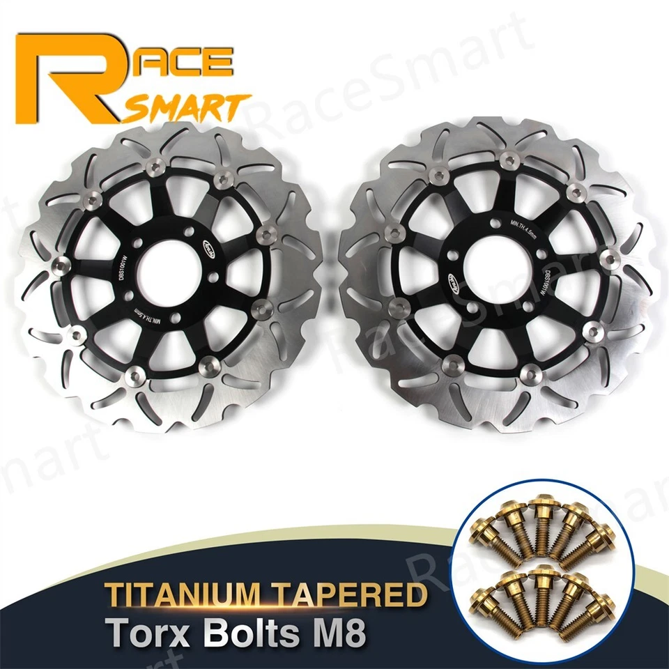 Rotores de disco de freno delanteros traseros + pernos para Suzuki GSF600 GSF600S Bandit 2000-2004 Foto 3 de 4