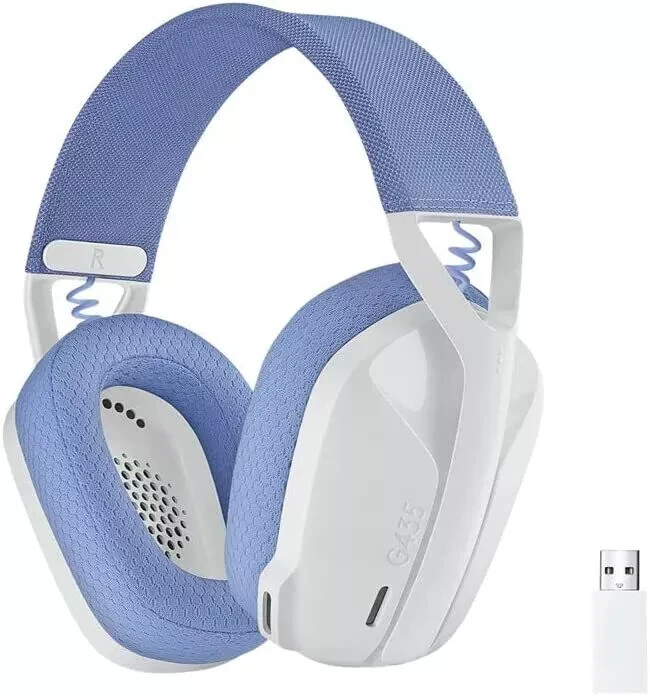 Logitech G435 LIGHTSPEED Wireless Gaming Headset White/Blue NEW