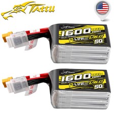 2x Tattu R-line Version 6.0 1600mah 160c 22.2v Sq 6s Lipo Battery Pack Xt60 Plug