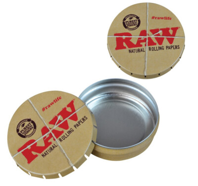 RAW Click Clack Pop Top Open Metal Tin Stash Storage Travel Case