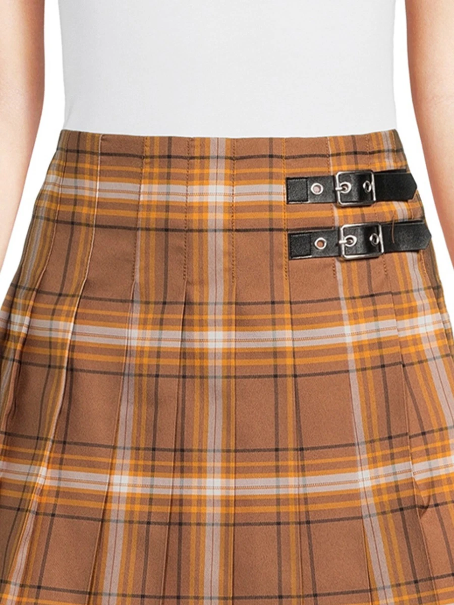 No Boundaries Brown Gold Pleated Mini Skirt 2X 19 449
