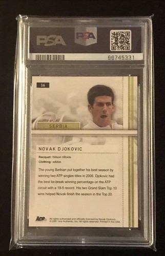 Novak Djokovic 2007 Ace authentische gerade Sets #16 PSA 9 neuwertig Rookie RC Serbien - Bild 5 von 5