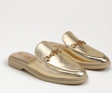 Sam Edelman Kira Amber Gold Leather Slip-On Mule New Size 6.5