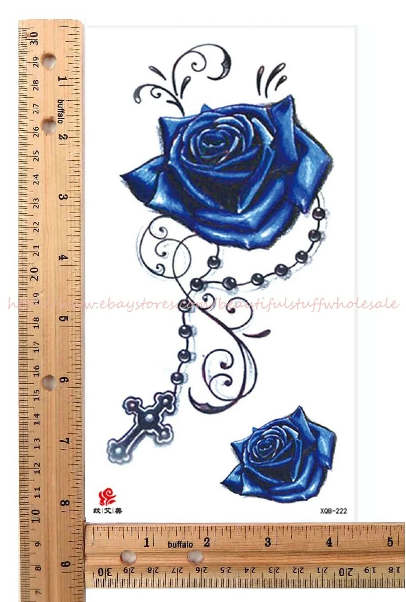 jewelry necklace blue rose large 8.25