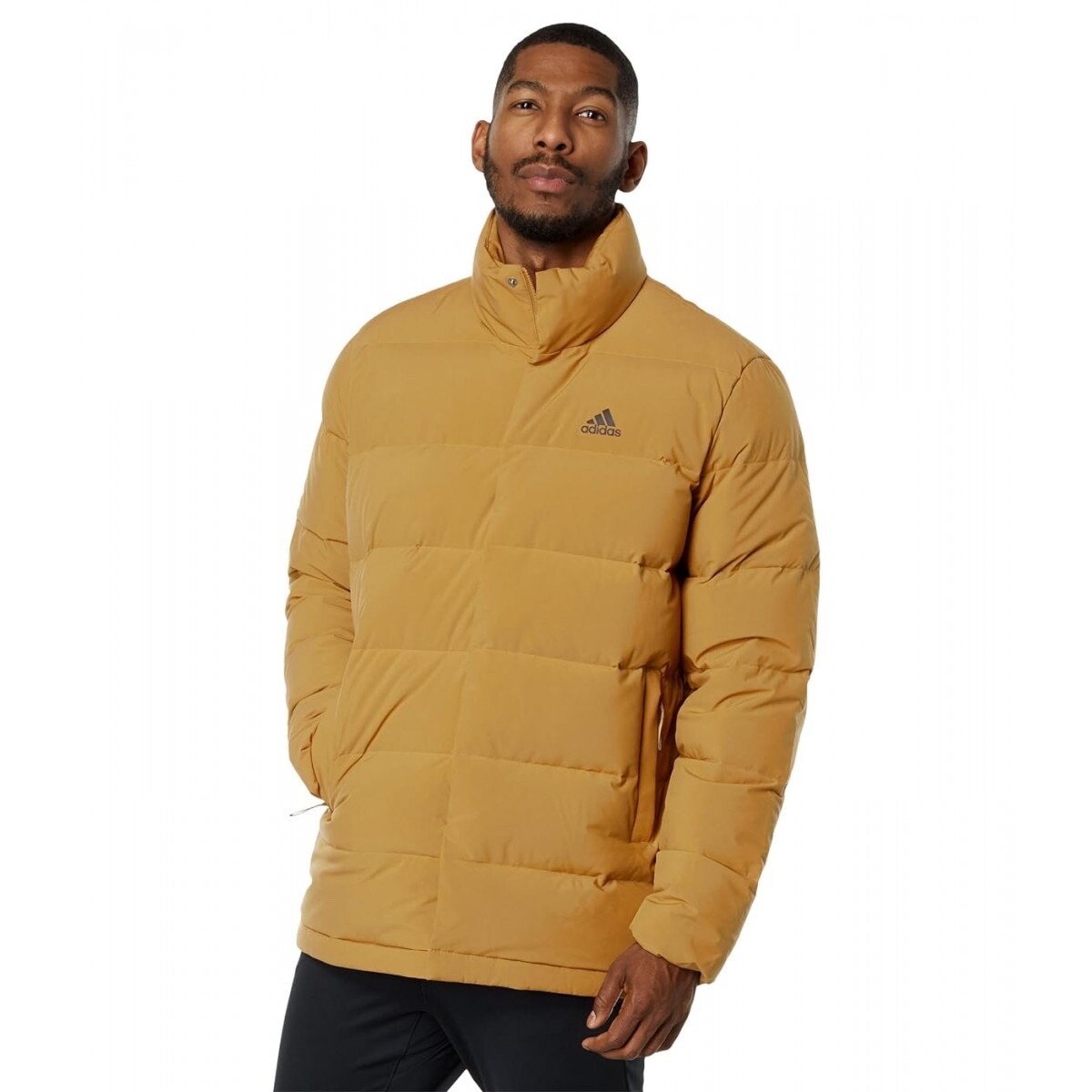 Adidas Helionic Mid-Length Down Jacket Winter Warm Brown Mens Size M HE1463