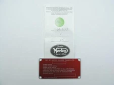 New 06-6213 VIN Frame Data Plate 1975 Norton 850 Commando MKIII Roadster 15507rs