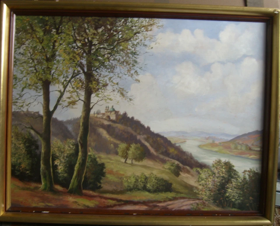 GRAZ MIT SCHLOSSBERG °ÖLGEMÄLDE ANTIK ÖSTERREICH BURG °UNLESERLICH SIGN. LF1 - Bild 1 von 1