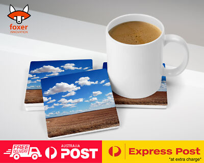 COASTER COFFEE DRINKING MAT|BEAUTIFUL CLOUDY SKIES DEAD GRASS