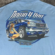 Vintage Y2K ODM LXR Street Luxury Blue T-Shirt Men's XL Down 4 You Girl GMC Car