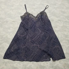 Victoria Secret Babydoll Nightie Womens Medium Blue Lace Lined Sheer