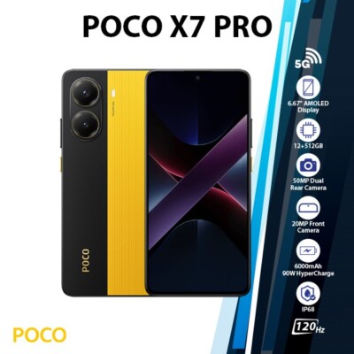 POCO X7 Pro イエロー 12GB/512GB Xiaomi POCO X7 Pro 5G Android Cell Phone(Yellow/12GB+512GB/Dual