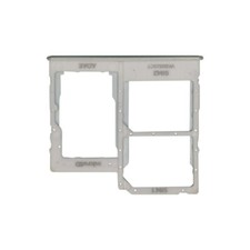 SIM microSD Card Tray Dual for Samsung Galaxy A41 Silver Cell Phone Repair Part