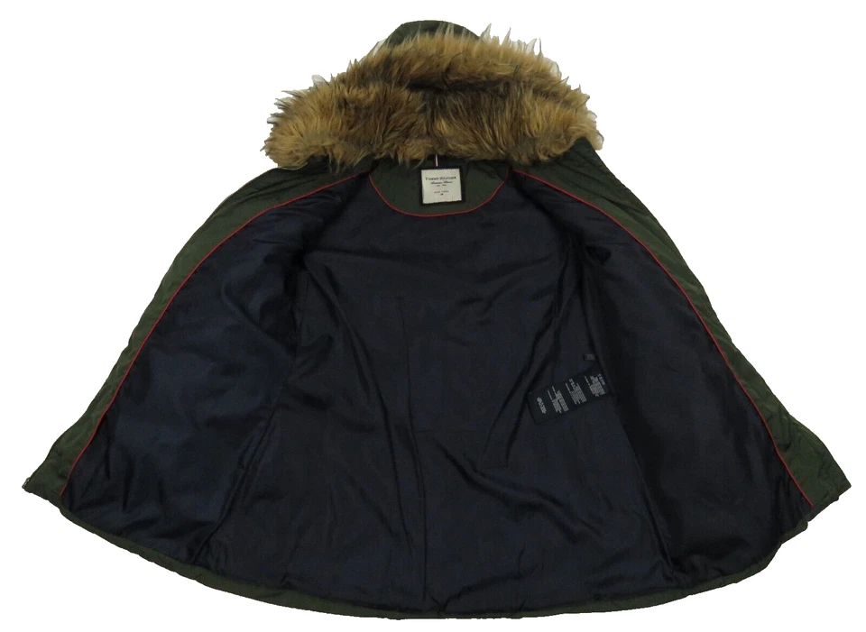 NUEVO SIN ETIQUETAS Tommy Hilfiger Acolchado Imitación Piel Con Capucha Cremallera Completa Puffer Parka Abrigo Chaqueta XL Foto 4 de 4