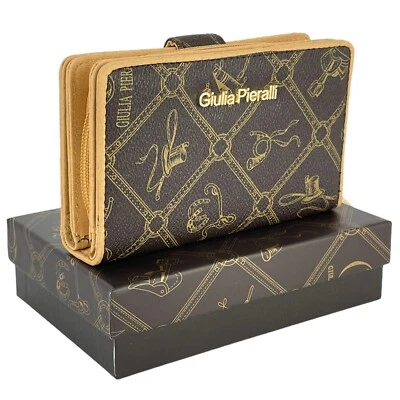 Geldbörse Giulia Pieralli Damenbörse Portmonee Börse Portemonnaie Braun NEU