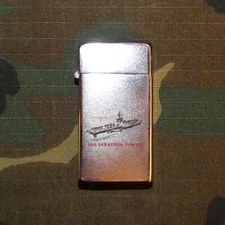 Original US Navy USS Saratoga CVA-60 Supercarrier Cigarette Lighter (Scripto)