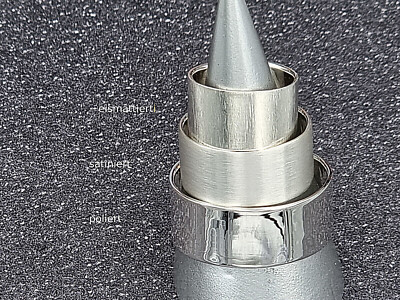 Sterling Silber 925 Ring Freundschaft 10 mm breit satiniert/eismattiert/poliert