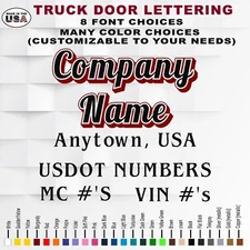 Custom Business Truck Lettering | Company + Town, State + US DOT Numbers & more