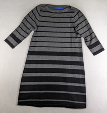Apt. 9 Women's Dress Size Small Gray Striped 3/4 Sleeve Sweater Dress