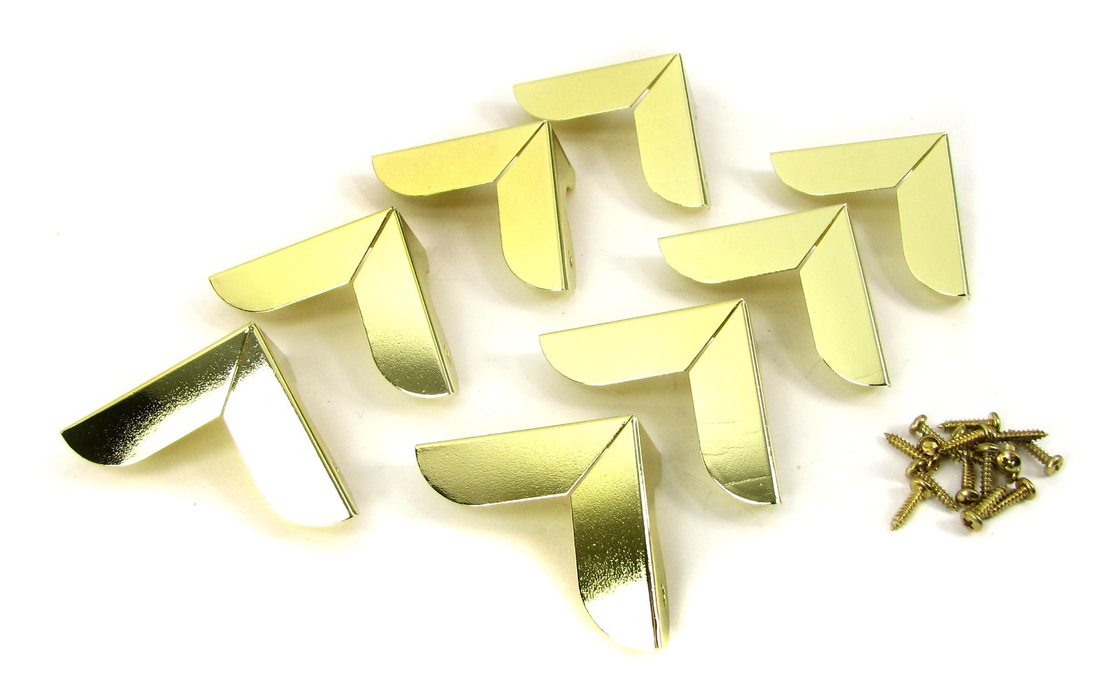 8pc. Shiny Gold Large "Art Deco"style Decorative Box Corners with