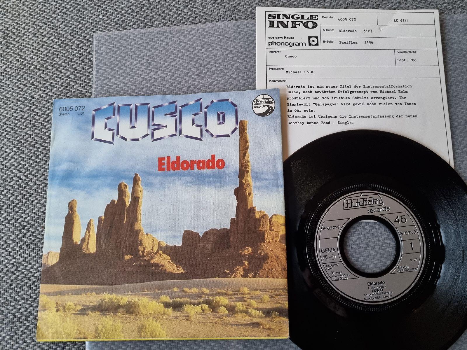 7"" Single Cusco/ Michael Holm - Eldorado Vinyl with PROMO FACTS/ CV Goombay Danc