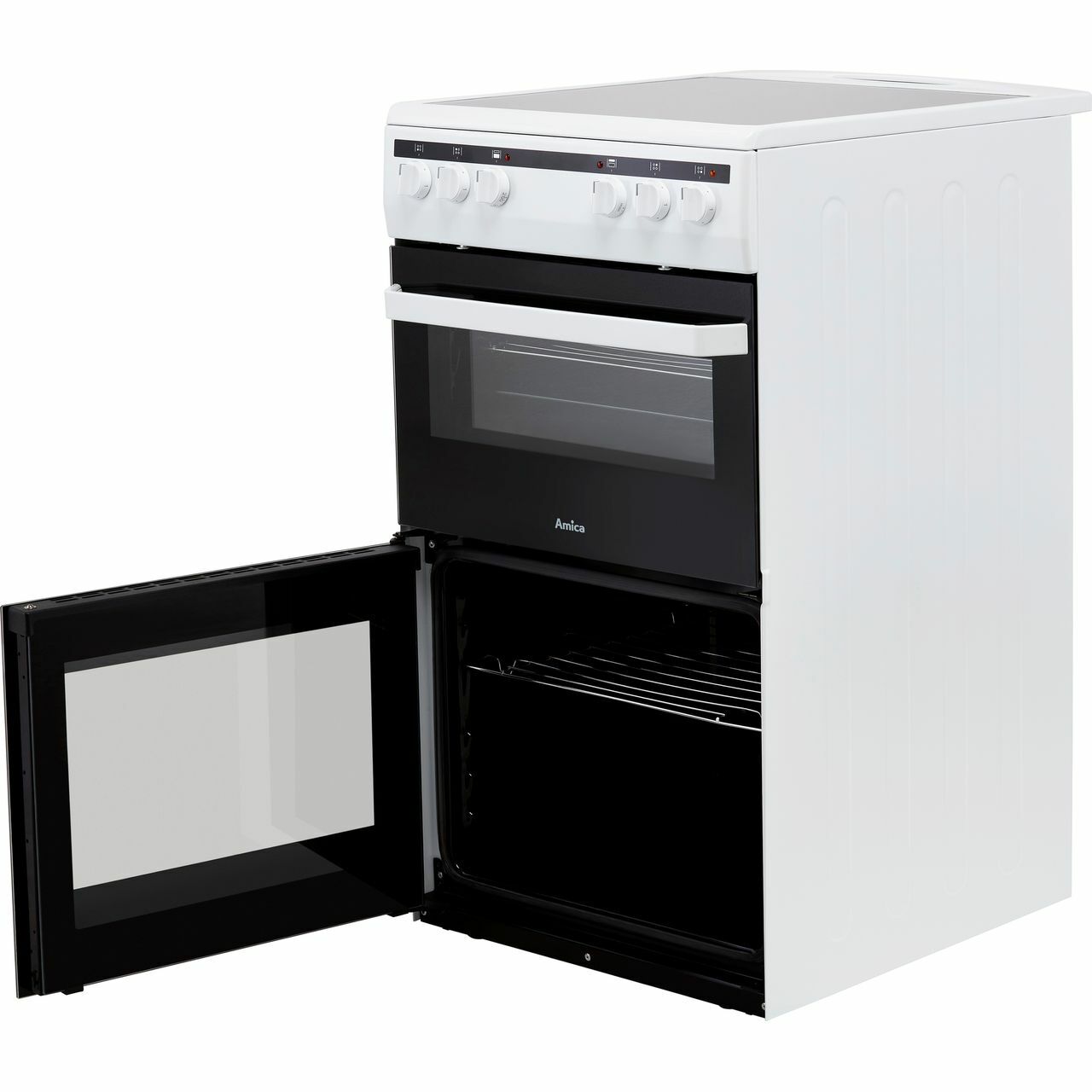 Amica AFC5100WH 50cm Free Standing Electric Cooker with Ceramic Hob