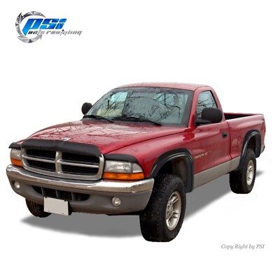 Rugged Style Fender Flares Fits 97-04 Dodge Dakota Full Set, Paintable Finish
