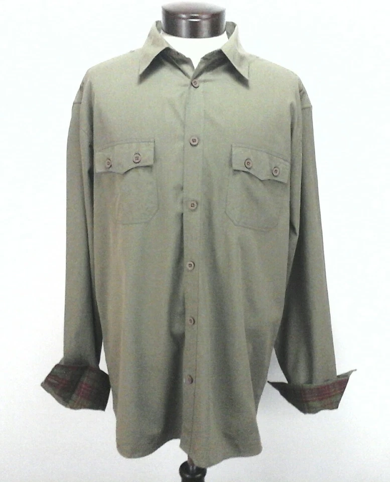 Camisa UFC MMA Lucha Militar Verde Logo Espalda L/S Abotonada Para Hombre XL RARA Foto 2 de 4