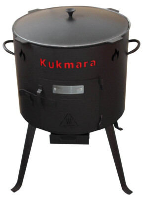Feuer-Ofen Utschak 40cm mit 10 L Gusseisen Kazan Kasan Camping Topf 12 uchag