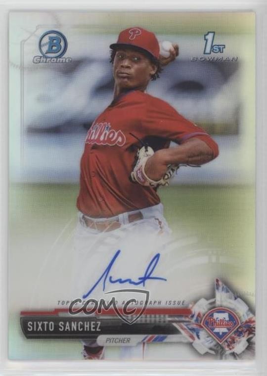 2017 Bowman Chrome Prospect Refractor 212/499 Sixto Sanchez #CPA-SS Auto 3ir
