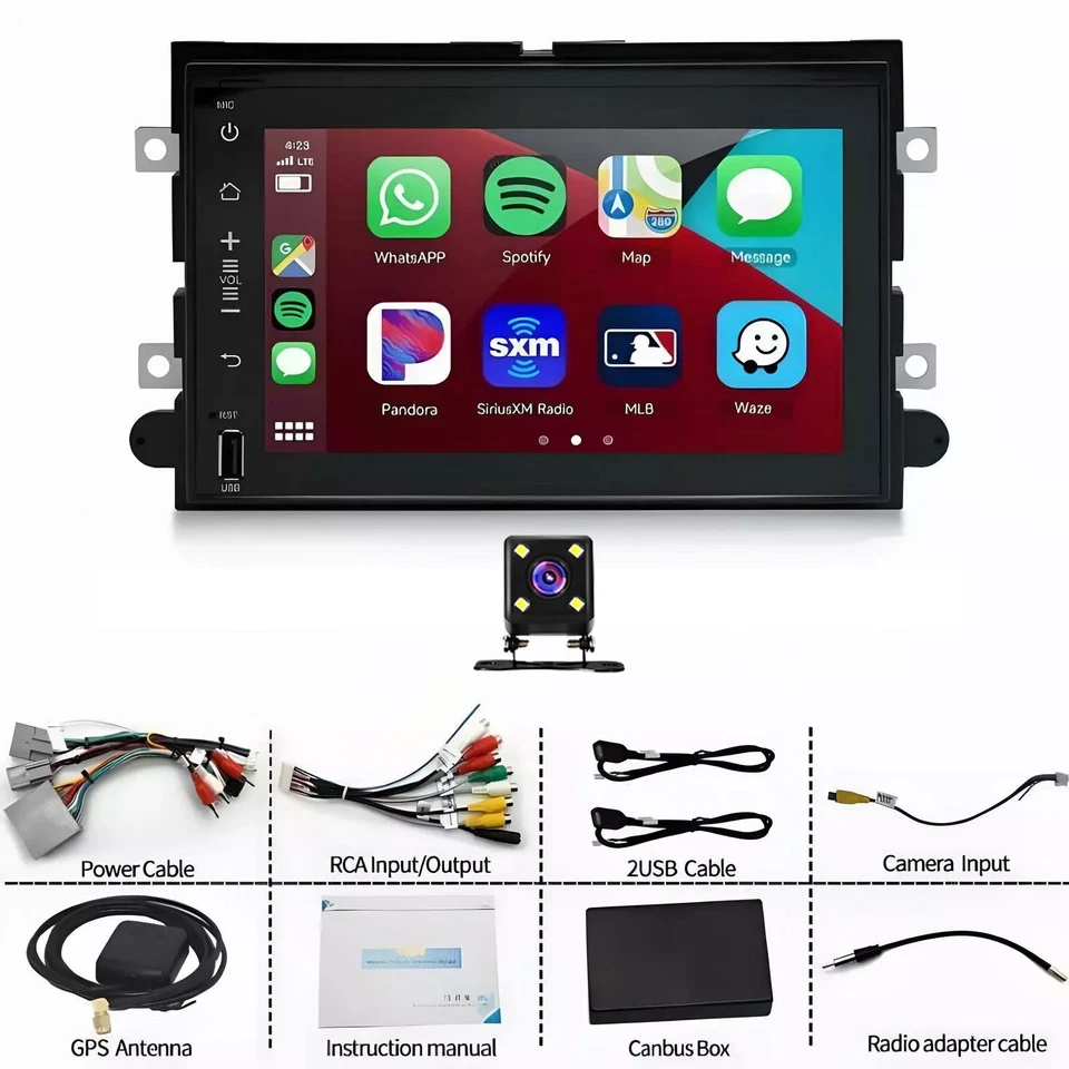 Radio estéreo GPS para automóvil para Mercury Montego 2005 2006 2007 Android 13 navegación CarPlay Foto 3 de 4
