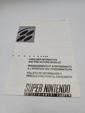SNES Super Nintendo CONSUMER INFORMATION Instruction Manual Booklet ONLY