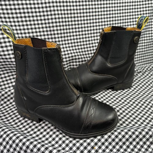 Moretta Ladies Rosetta Leather Paddock Horseback Riding Equestrian Boots Size 4