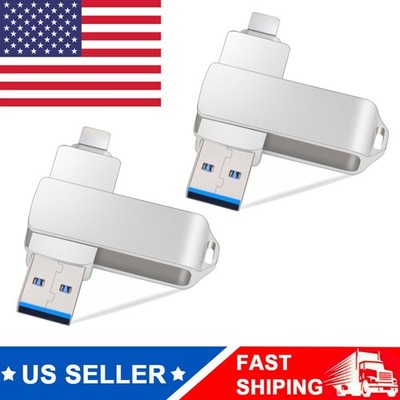 2pcs 2TB 3-in-1 OTG Flash Drive, USB3.0 Lightning Type-C for iPhone & Android