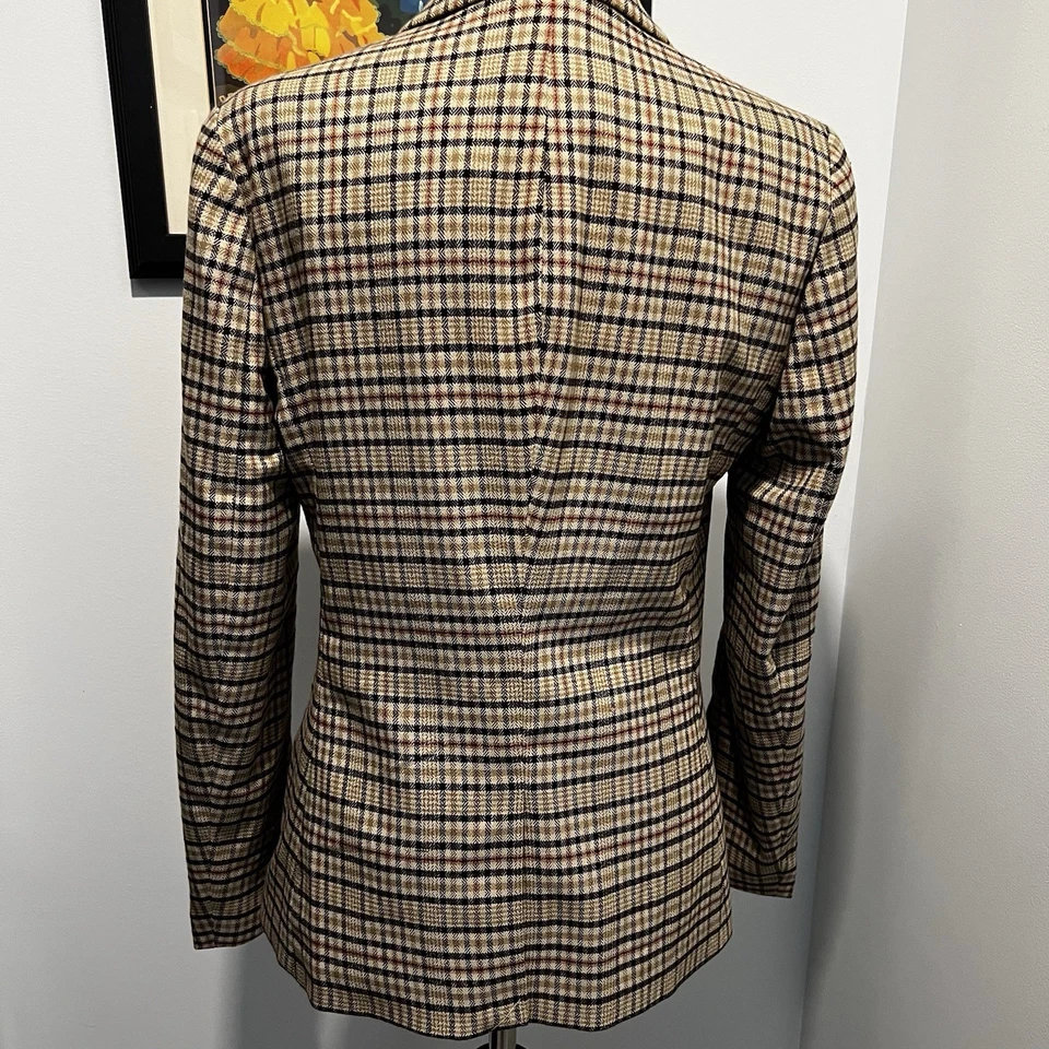 Chaps Fall DNM1 Brown Herringbone Plaid Blazer Women’s Size 10 NWT - Image 3 of 4
