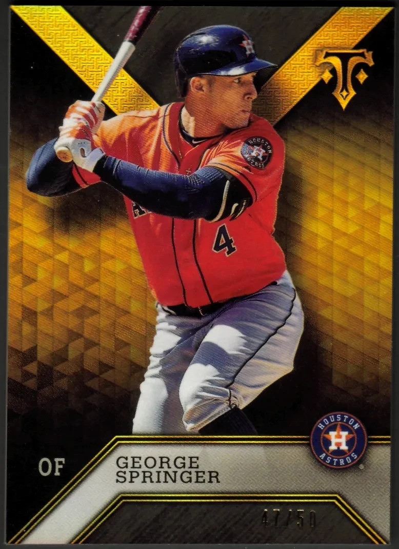 George Springer 2016 Topps Triple Threads Onyx /50 Houston Astros MLB SN 47
