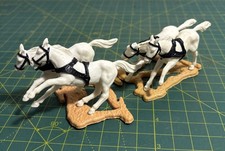 Vintage Timpo Toys White Carriage Horses (pair)