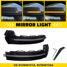 2x For Audi 8V RS3 S3 A3 12+ Dynamic LED Wing Mirror Indicator Turn Signal Light