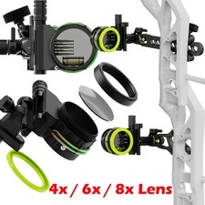 Archery Compound Bow Sight 5 Pin .019" Adjust 4X 6X 8X Lens Hunting Shoot RH LH