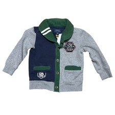 Polo Ralph Lauren Rugby Football Colorblock Boys Cardigan Sweater Size 4T
