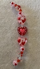 New 6 Strand Valentine Hearts LampWork Glass Focal Beads 9-22mm