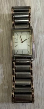 Yves Saint Laurent Rectangular Bronze Watch Square Timepiece Authentic Vintage