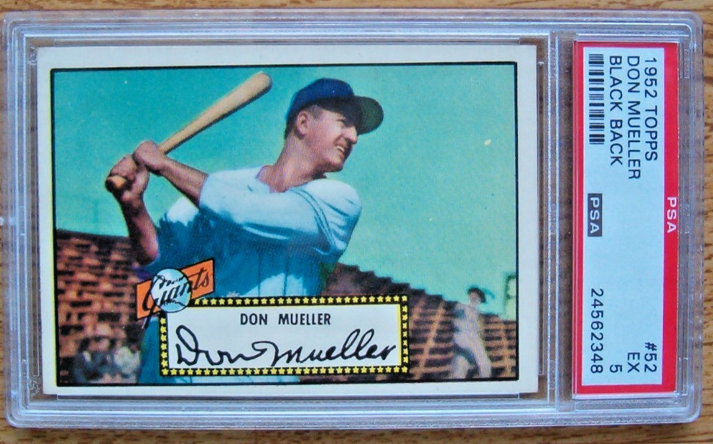 1952 Topps PSA 5 EX #52 Don Mueller Black Back New York Giants