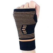 Copper Wrist Compression Glove Hand Support Pain Relief Joint Self Care Single