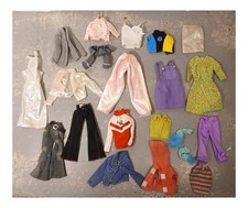 Vintage Barbie Lot of 20 Clothes Jeans Tops Sweaters Jackets Dresses Accessories