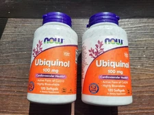 NOW Foods Ubiquinol 100mg 240 Softgels Active CoQ10 (Lot of 2) Exp.  08/2026